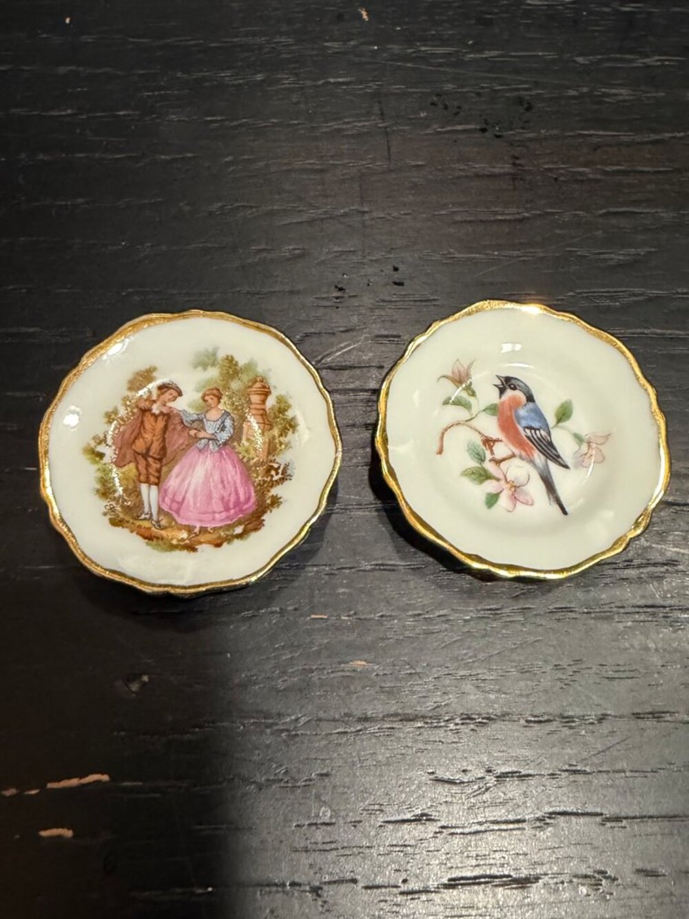 Vintage Limoges France Mini Porcelain Trinket Dishes Set